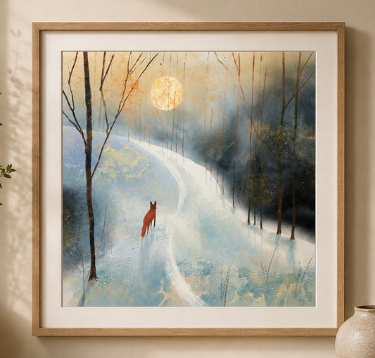 "Fox Prints" / Winter Fox Print by Paige Keiser