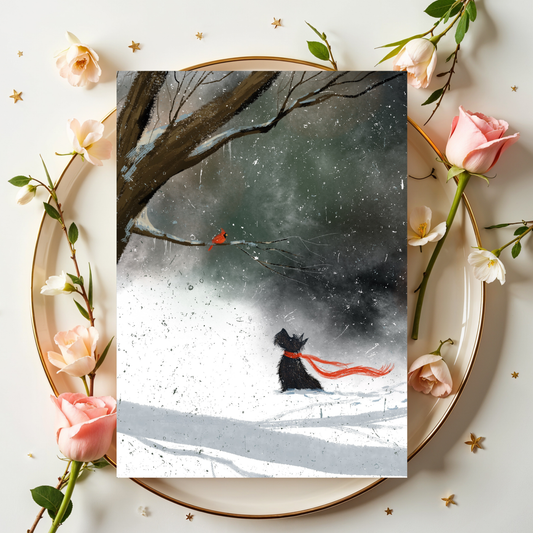 Scottie and Cardinal Greeting Card Set