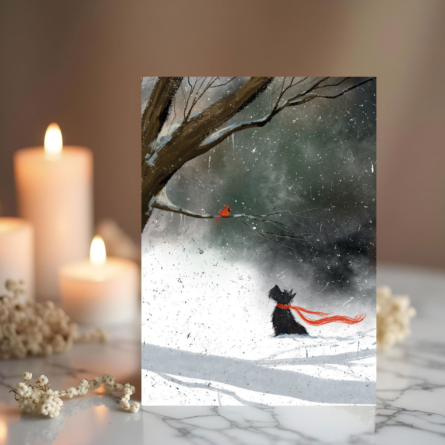 Scottie and Cardinal Greeting Card Set
