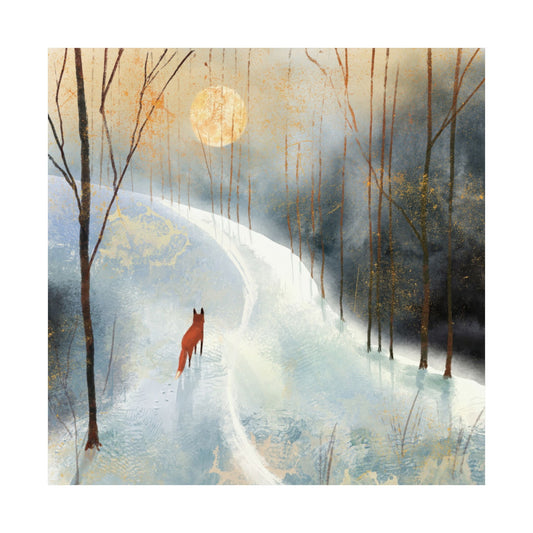 "Fox Prints" / Winter Fox Print by Paige Keiser